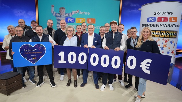 Nachhaltige Hilfe: bofrost* spendet erneut eine Million Euro beim 30. RTL-Spendenmarathon Patenschaftsprojekte in Frankfurt und Bremerhaven im Fokus