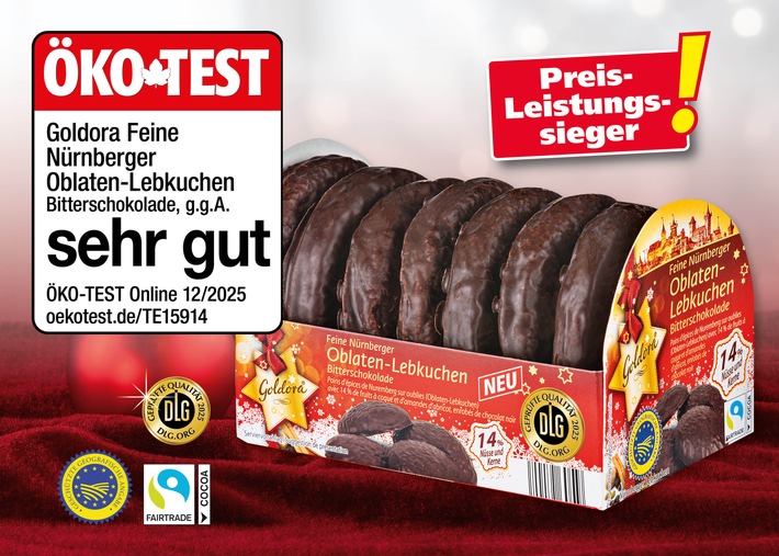 „Sehr gut“ im großen ÖKO-TEST: Die Lebkuchen der NORMA-Eigenmarke GOLDORA sind Preis-Leistungs-Sieger