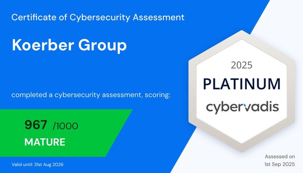 Körber erzielt Bestnote „Platin“ bei CyberVadis-Rating 2025