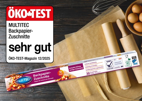 Weitere Bestnote im Dezember bei ÖKO-TEST: Backpapier-Zuschnitte der NORMA-Eigenmarke MULTITEC überzeugen auf ganzer Linie Testsieger-Qualität zum Discount-Preis