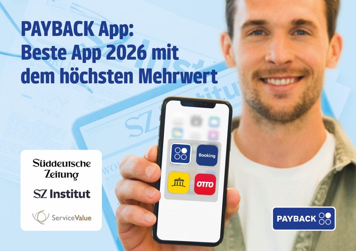 PAYBACK App bietet Nutzern den höchsten Mehrwert Platz 1 im App-Ranking 2026 von Süddeutscher Zeitung und ServiceValue