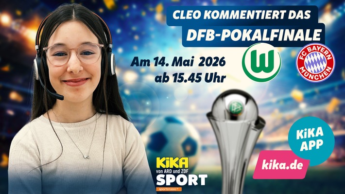 DFB-Pokalfinale der Frauen und Männer im Stream auf kika.de, in der KiKA-App, im ZDF-Streaming-Portal und in der ARD-Mediathek