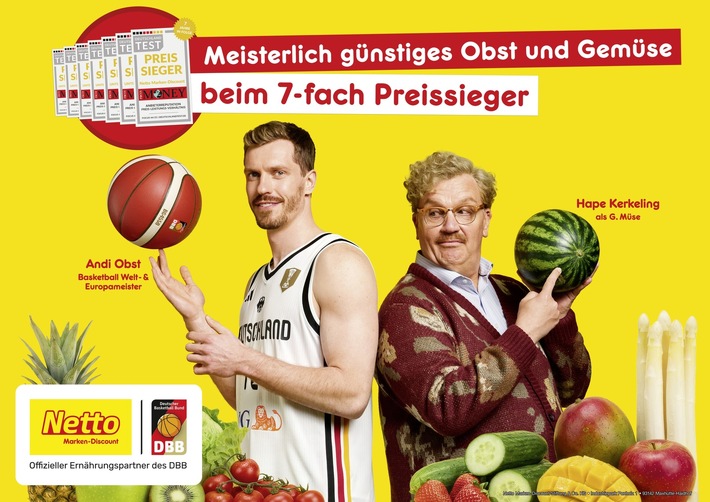 Hape Kerkeling startet als Netto-Testimonial: Neue Obst- und Gemüsekampagne bei Netto Marken-Discount