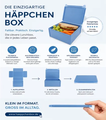 Neuheit für Küche, Haushalt & To-Go: Die faltbare Lunchbox, die fast keinen Platz braucht