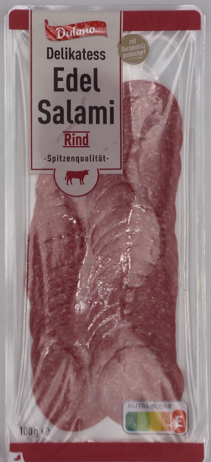 Der Hersteller Gustoland GmbH informiert über einen Warenrückruf des Produktes „Dulano Delikatess Edel Salami Rind, 100g“.