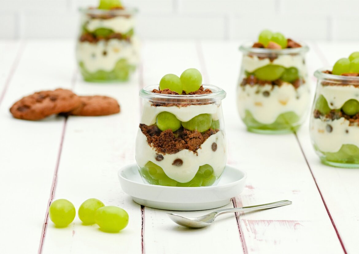 Trauben-Cookie-Dessert