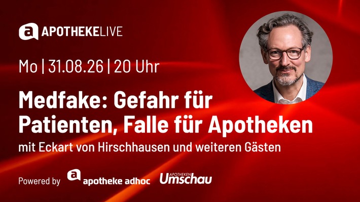 APOTHEKE LIVE am 31. August: Hirschhausen & Co: Deepfakes und KI-Betrug im Gesundheitswesen