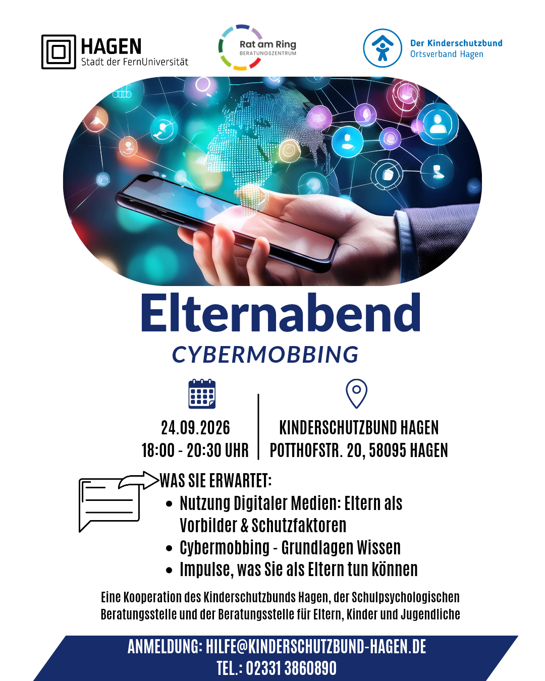 Hagen: Rat am Ring und Kinderschutzbund informieren über Cybermobbing