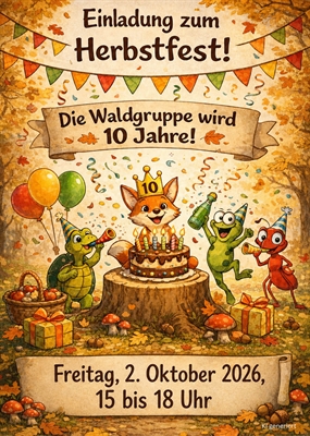 Hemer: 10 Jahre Waldgruppe – Buntes Herbstfest der Städtischen Kindertageseinrichtung Sternenburg