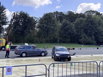 Kreis Borken / Gescher: „Unfalldemonstration“ für Schülerinnen und Schüler auf dem Fahrsicherheitstrainingsplatz in Gescher-Estern