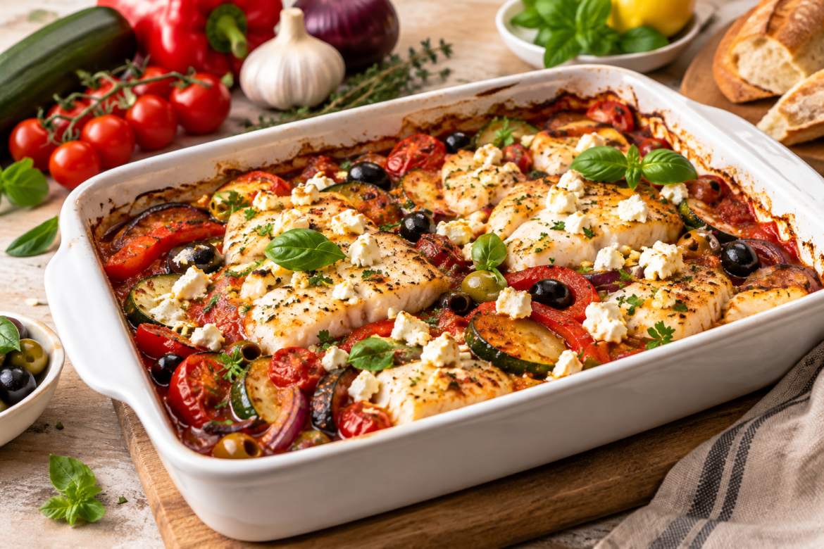 Mediterraner Fischauflauf