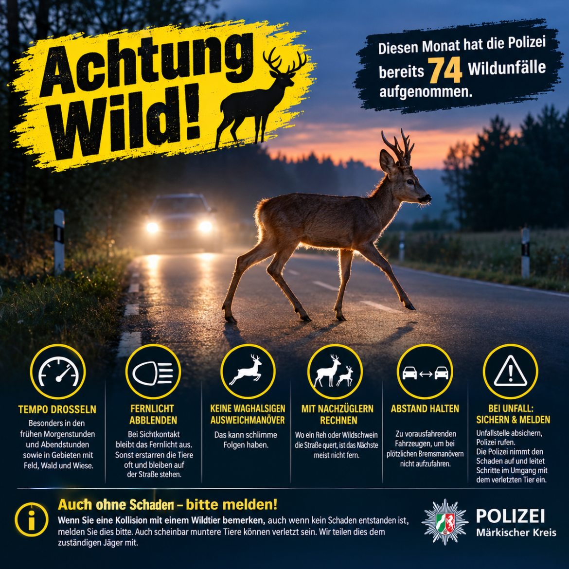 Märkischer Kreis: Achtung Wild!